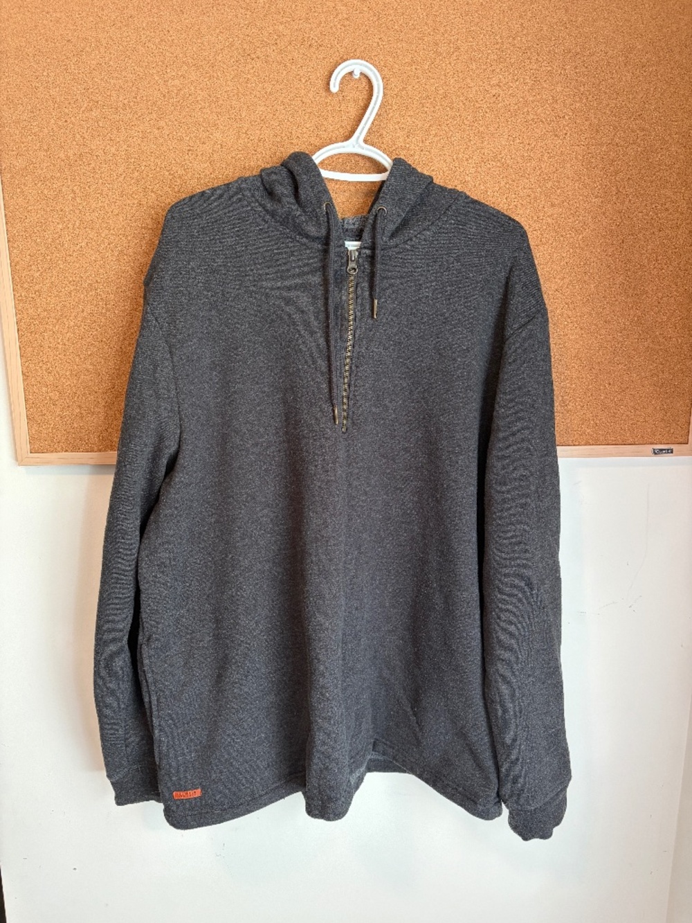 David Bitton Buffalo Men’s XXL 1/4 Zip Hoodie Pullover Sweater Jacket Gray Casua